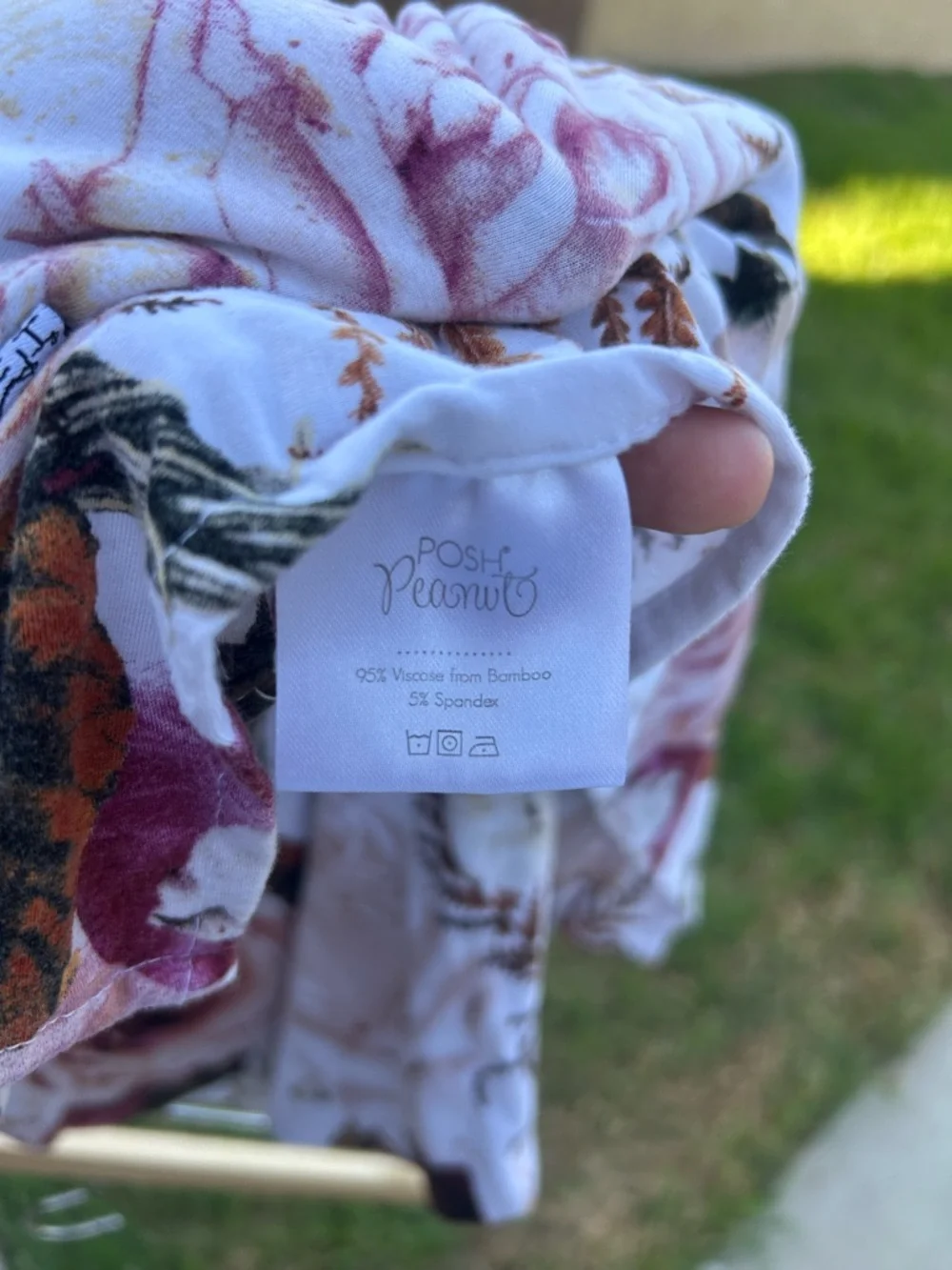 Posh Peanut White Floral swaddle blanket with Pink & Burgundy Roses